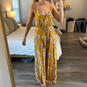 Floral Open Leg Jumpsuit